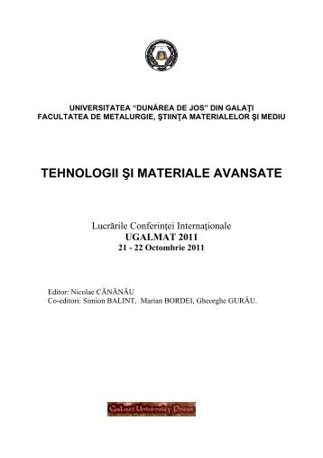 UgalMat 2011 - Facultatea de Metalurgie şi Ştiinţa Materialelor ...