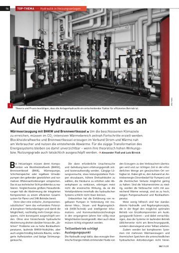 YADOS Fachartikel "Auf die Hydraulik kommt es an", SBZ Ausgabe 11-2021