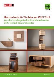 Holztechnik für Tischler am WIFI Tirol
