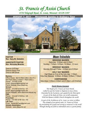St. Francis of Assisi Church 4556 Telegraph Road ... - Psichurch.com