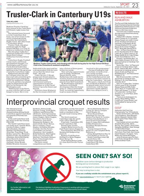 Ashburton Courier: September 23, 2021