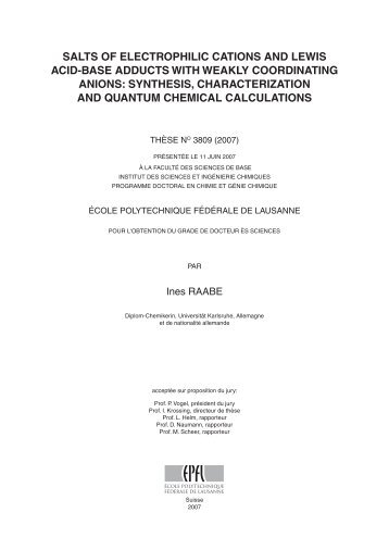 salts of electrophilic cations and lewis acid-base adducts with ...