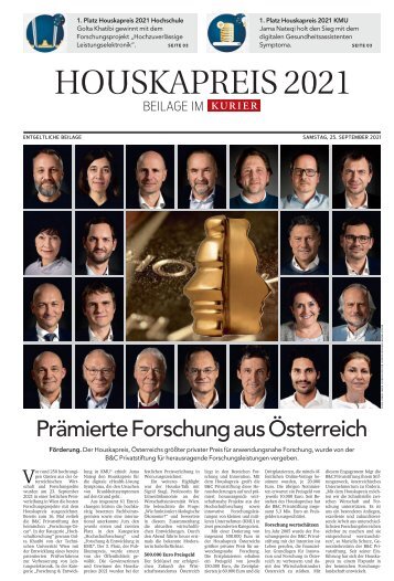 Houskapreis 2021: Sonderbeilage Kurier