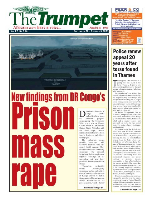 The Trumpet Newspaper Issue 554 (September 22 - October 5 2021)