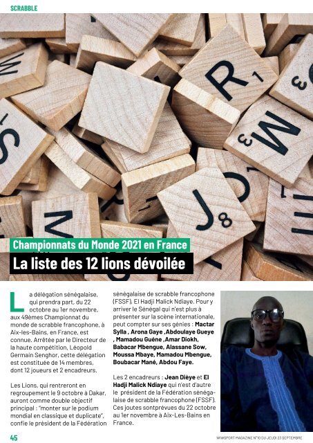 wiwsport Magazine n°10 - 23 septembre 2021