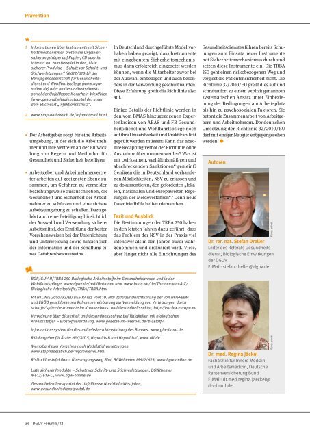 Ausgabe 5/12 - DGUV Forum