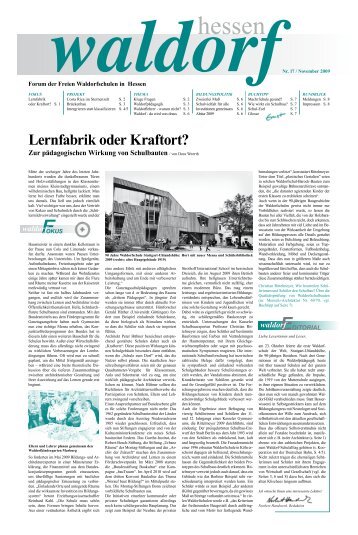 Lernfabrik oder Kraftort? - Freie Waldorfschulen in Hessen ...