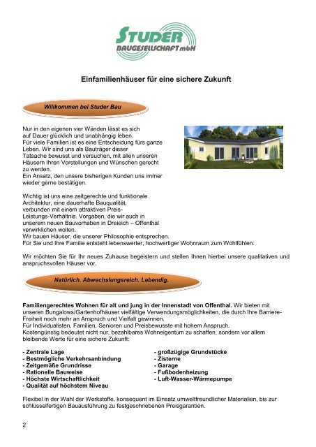 Baubeschreibung als PDF öffnen - Studer Bau