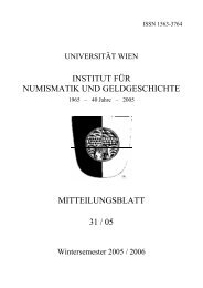 vorbesprechung - Institut für Numismatik und Geldgeschichte ...