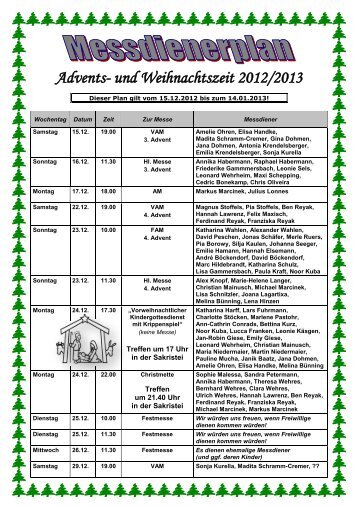 Advents- und Weihnachtszeit 2012/2013 - Messdiener Hl ...