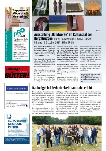 Stadtjournal Brüggen September:Oktober 2021