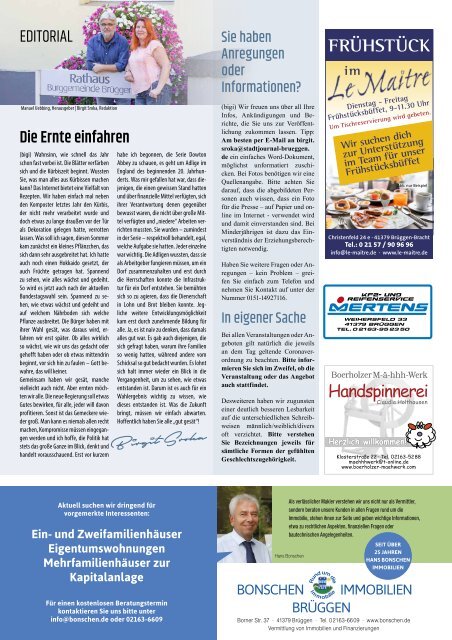 Stadtjournal Brüggen September:Oktober 2021