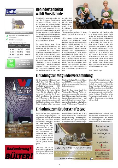 Stadtjournal Brüggen September:Oktober 2021