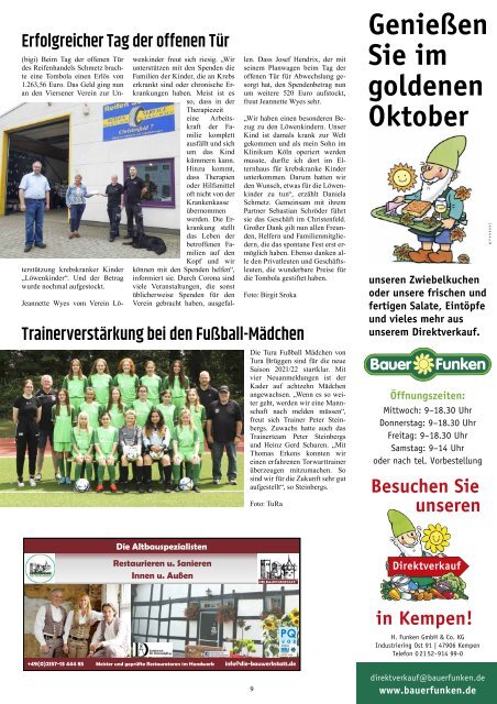 Stadtjournal Brüggen September:Oktober 2021