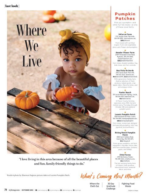 Style Magazine - October - El Dorado County Foothills - 2021