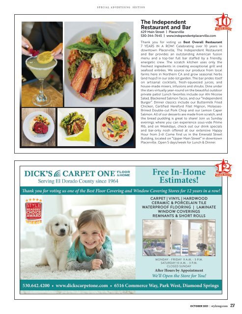 Style Magazine - October - El Dorado County Foothills - 2021
