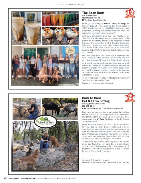 Style Magazine - October - El Dorado County Foothills - 2021