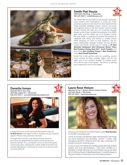 Style Magazine - October - El Dorado County Foothills - 2021