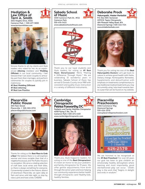 Style Magazine - October - El Dorado County Foothills - 2021