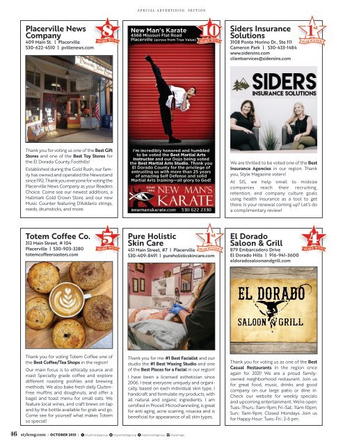 Style Magazine - October - El Dorado County Foothills - 2021
