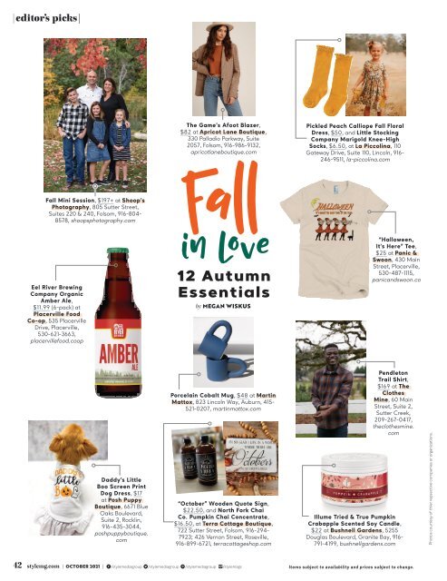 Style Magazine - October - El Dorado County Foothills - 2021