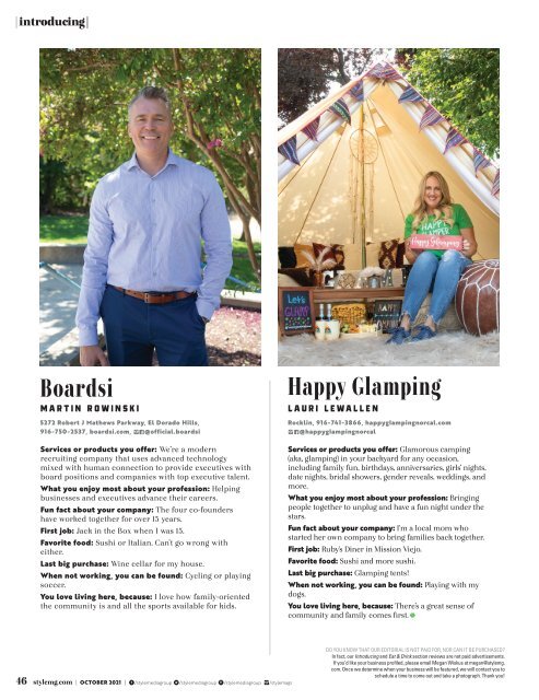 Style Magazine - October - El Dorado County Foothills - 2021