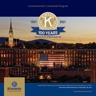 Kiwanis Manchester Centennial Program — 2021