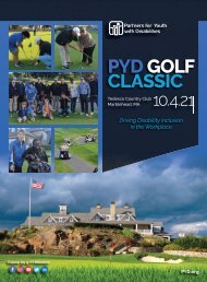 Partners for Youth with Disabilities — 2021 PYD Golf Classic Program
