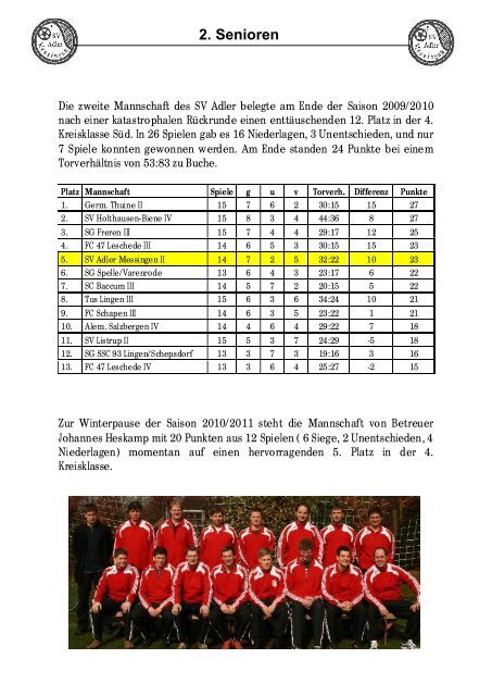 Sportspiegel Jahreshauptversammlung - SV Adler Messingen