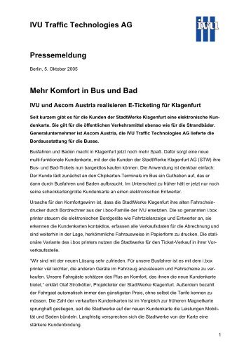 Komfort in Bus und Bad - IVU Traffic Technologies AG