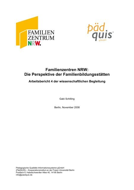 Die Perspektive der Familienbildungsstätten - PädQUIS Projekt ...