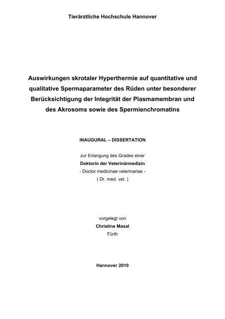 Auswirkungen skrotaler Hyperthermie auf quantitative und ...