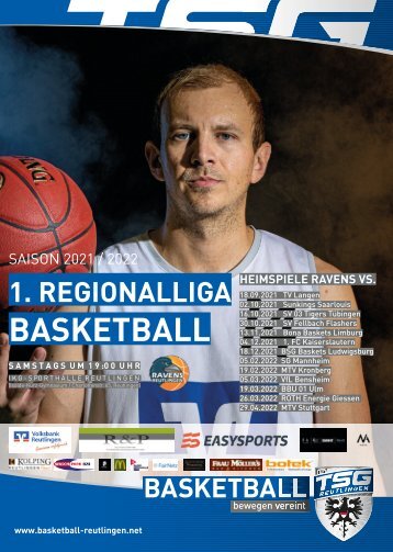 TSG Reutlingen Basketball 1. Regionalliga Spielplan 2021_22 