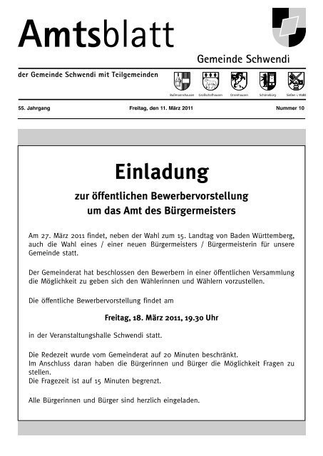 Einladung Zur Offentlichen Bewerbervorstellung Um Das Schwendi Einladung Zur Offentlichen Bewerbervorstellung Um Das Schwendi
