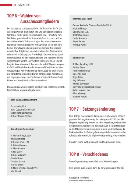 KAV Magazin Ausgabe 03/2021