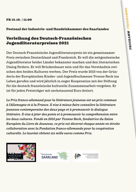 Programmheft der Europäischen Kinder-und Jugendbuchmesse 2021 