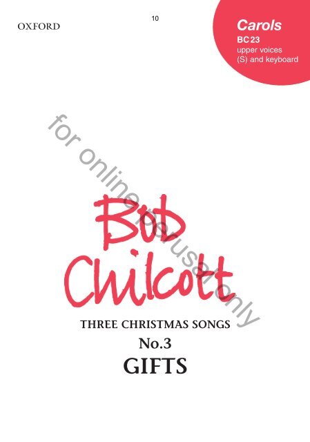 Bob Chilcott - Upper Voices Christmas Sampler