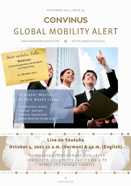 CONVINUS Global Mobility Alert Week 39