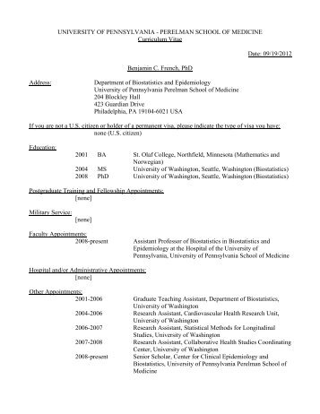 View Resume/CV - Center for Health Incentives - University of ...