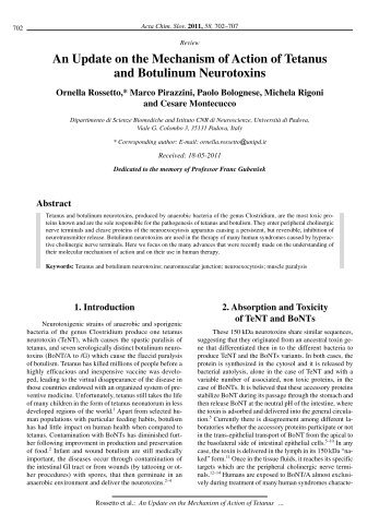 An Update on the Mechanism of Action of Tetanus and Botulinum ...