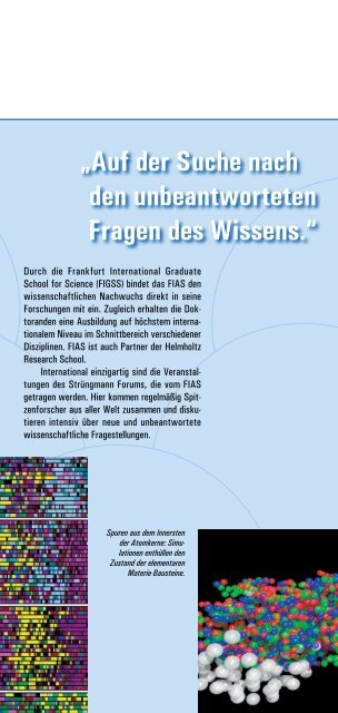 Neues Wissen schaffen - Frankfurt Institute for Advanced Studies ...