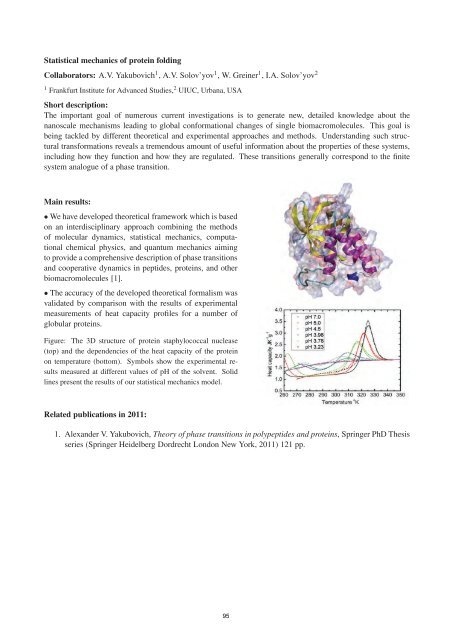 FIAS Scientific Report 2011 - Frankfurt Institute for Advanced Studies ...