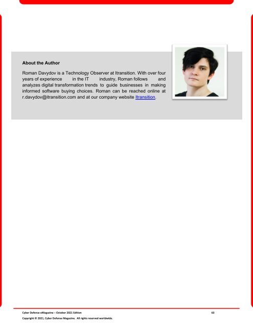 Cyber Defense eMagazine October Edition for 2021