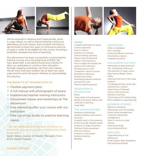 Foundation Yoga Teacher Training - The elbowroom