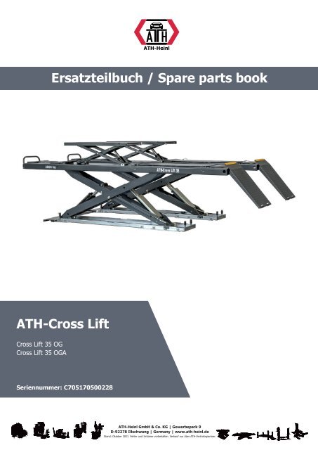 ATH-Heinl ERSATZTEILBUCH SPARE PARTS BOOK Cross Lift 35 OGA