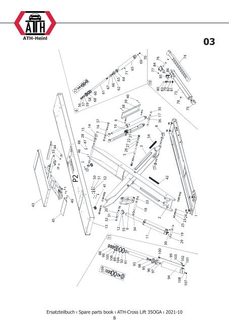 ATH-Heinl ERSATZTEILBUCH SPARE PARTS BOOK Cross Lift 35 OGA