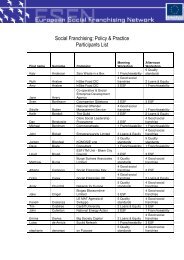 Social Franchising; Policy & Practice Participants List - European ...