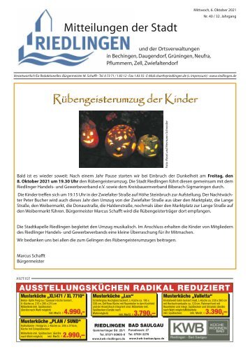 Amtliches Mitteilungsblatt Riedlingen 06.10.2021