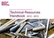 Technical Resources Handbook - Sheffield Hallam University