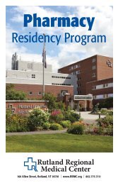 Rutland Regional Medical Center's Pharmacy Residency Program Brochure